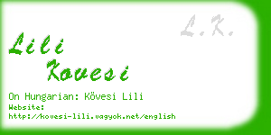 lili kovesi business card